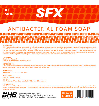 SSC-BUL-020 - HAND ANTIBACTERIAL FOAM SOAP - 5L x 2